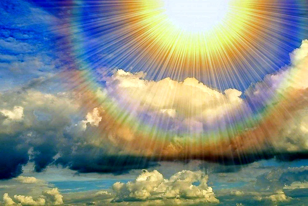 Sonne am blauen Himmel