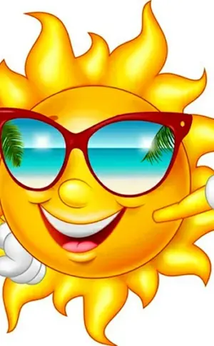 Sonne mit Brille