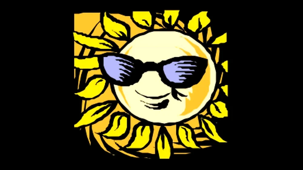 Sonne mit Brille