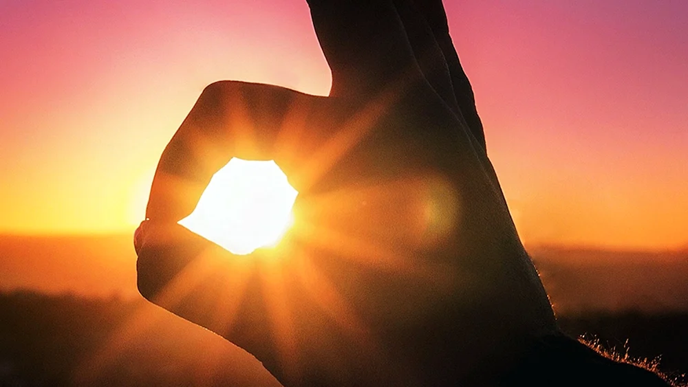 Sonne in der Hand