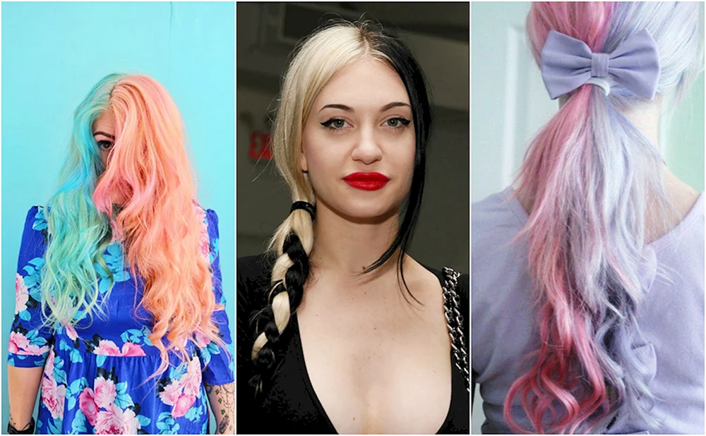 Rot violett gefärbtes Haar