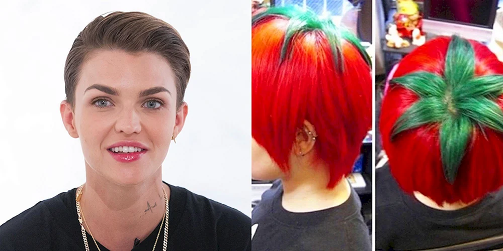 Split Haarfarbe für kurzes Haar