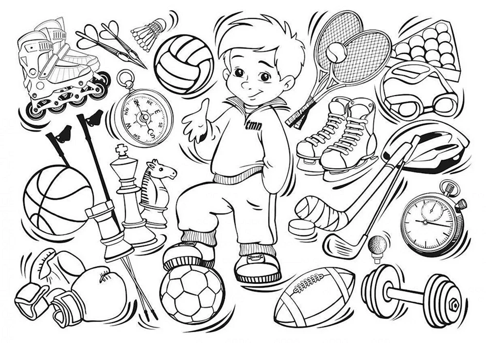 Sportspiele ausmalen