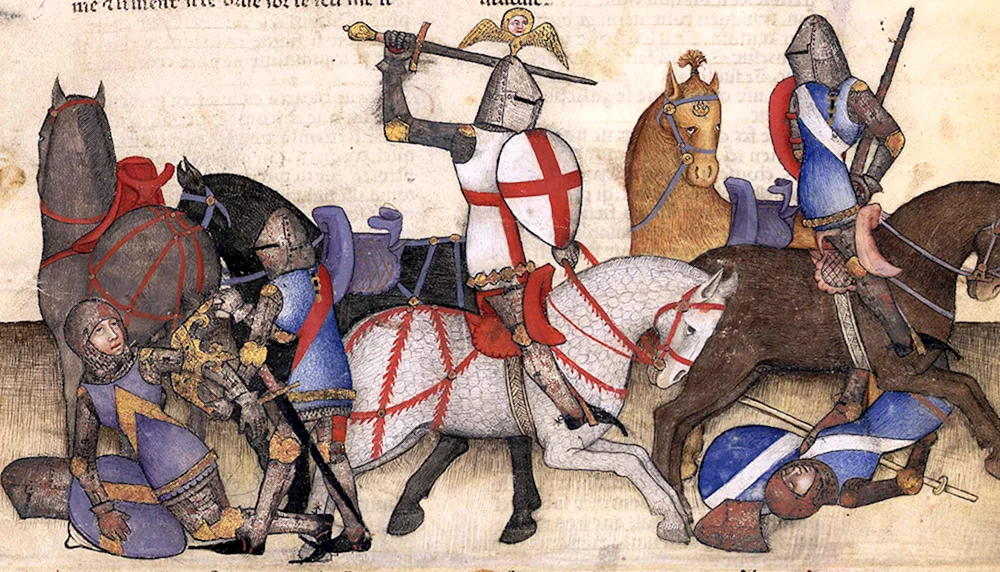 Mittelalterliche Miniaturen von Kreuzfahrern des 13. Jahrhunderts