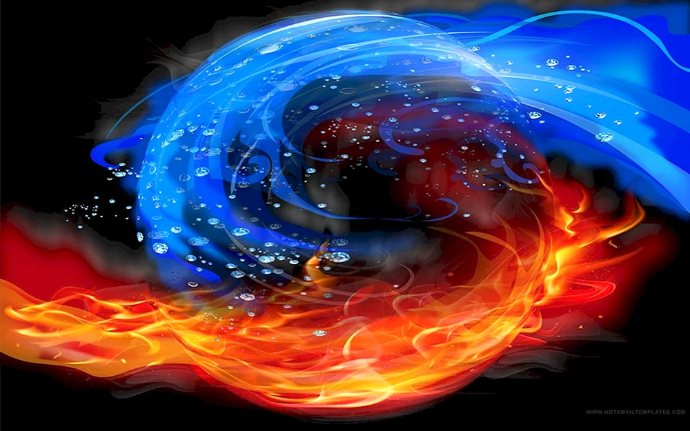 Feuer Element und Wasser