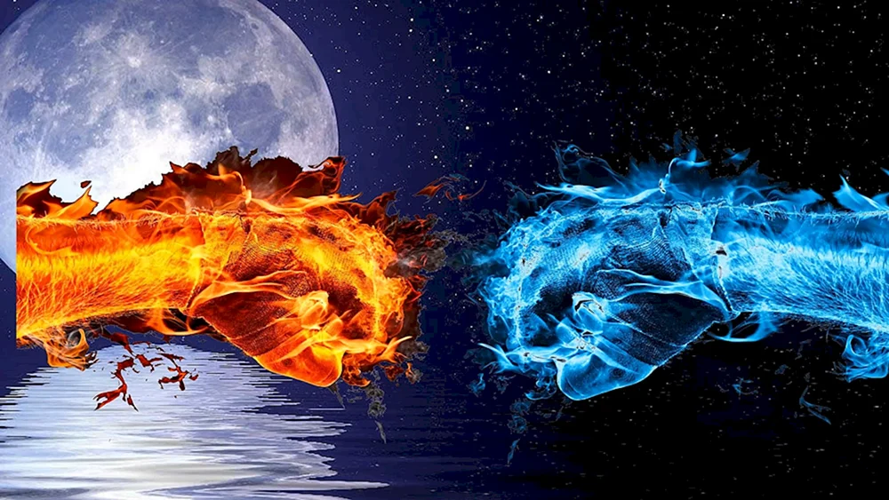 Feuer Element und Wasser