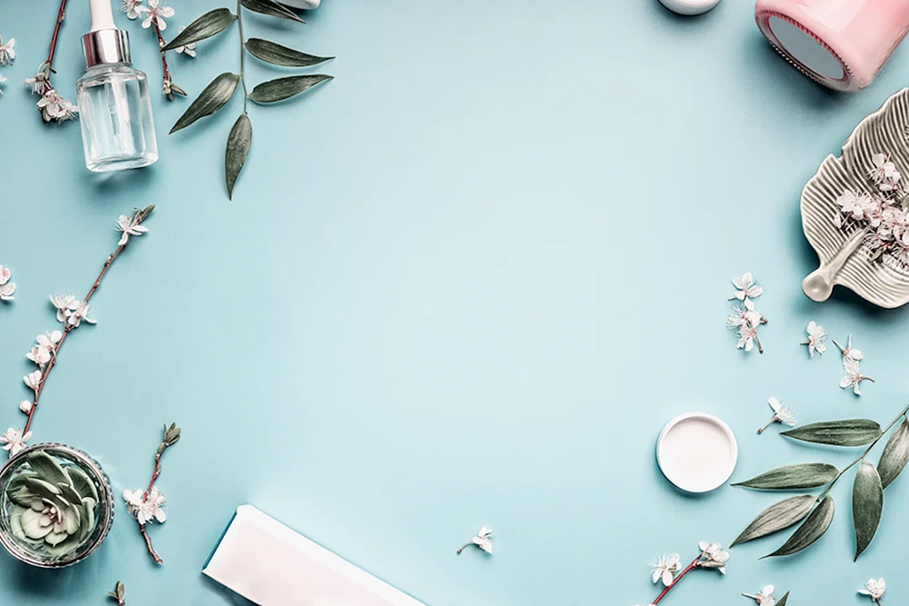 Flat Lay Hintergrund im Tiffany-Stil