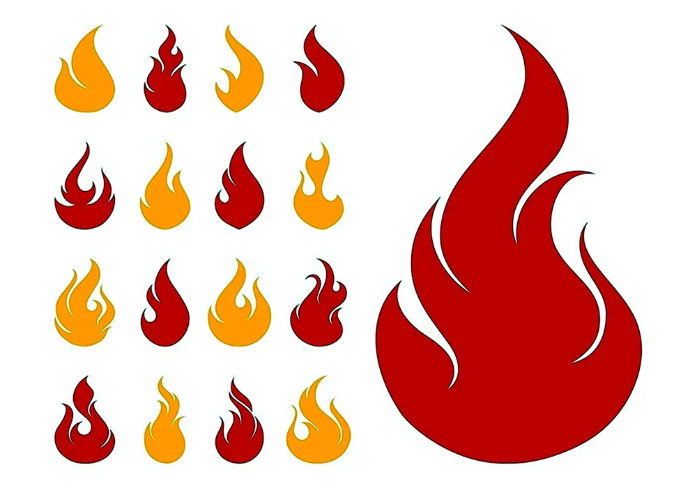 Flammen auf weißem Hintergrund