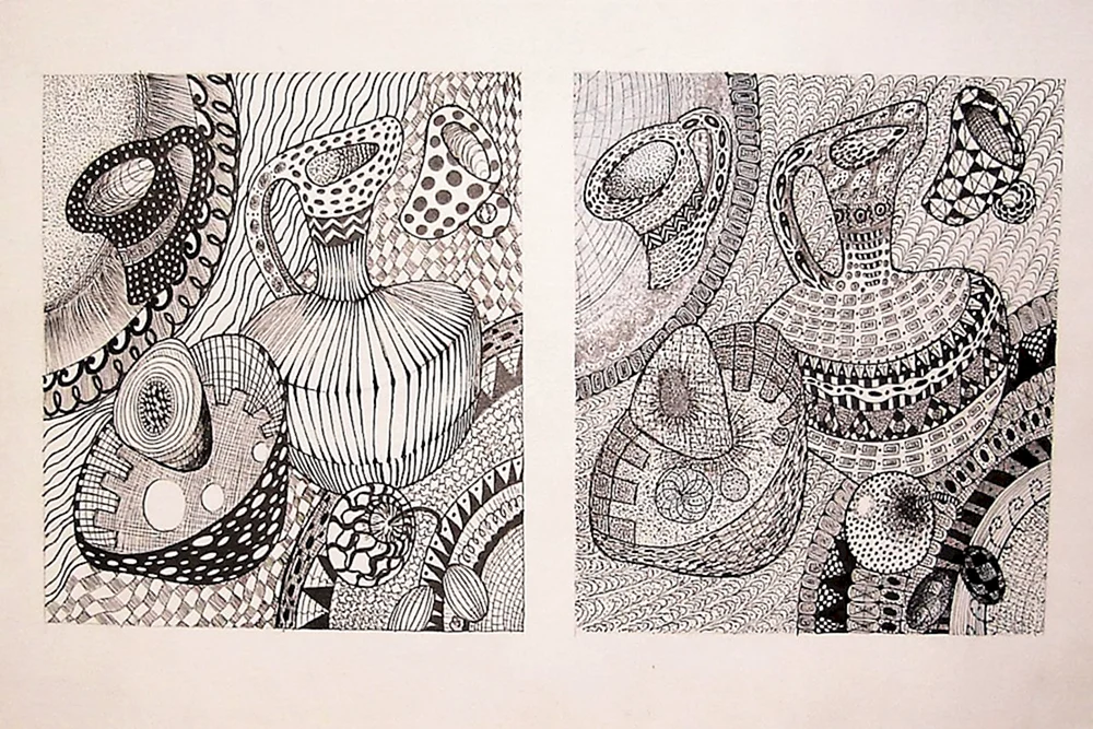 Stylisiertes Stilleben in Grafik