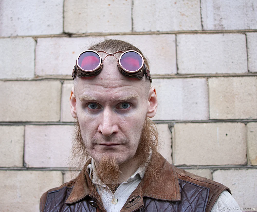 Steampunk Brille auf dem Kopf