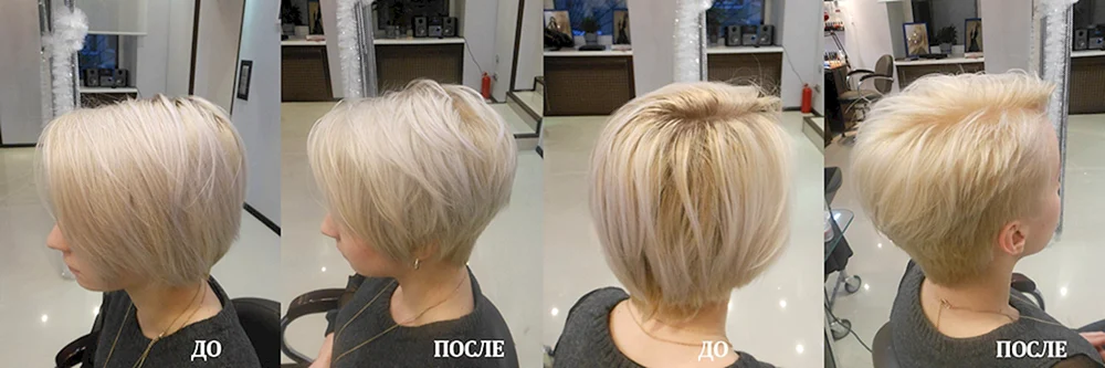 Rücken asymmetrischer Haarschnitt