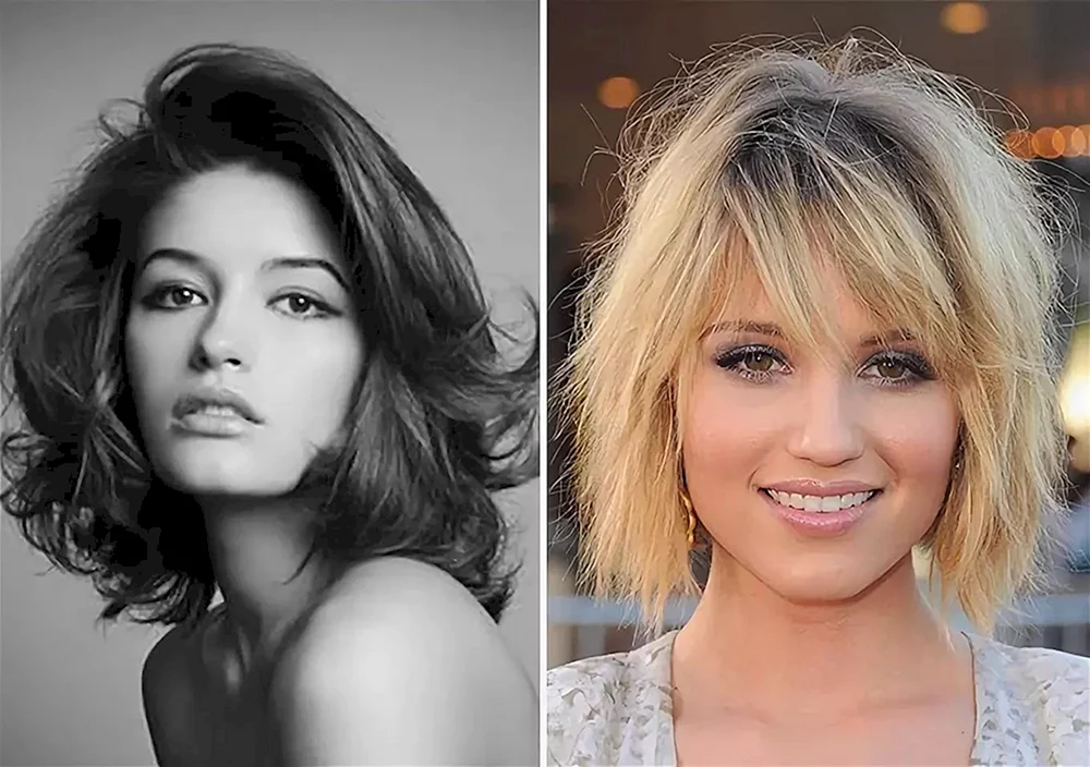 Graduierter bob haircut für mittellanges Haar mit Pony