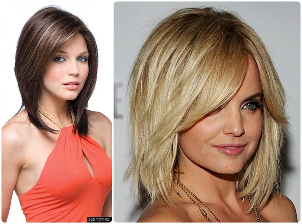 Stufiger Bob Haarschnitt für mittleres Haar mit Pony