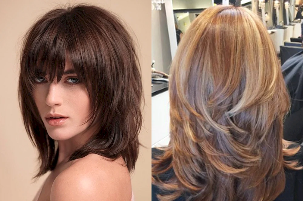 Cascade Stufenhaarschnitt für mittleres Haar