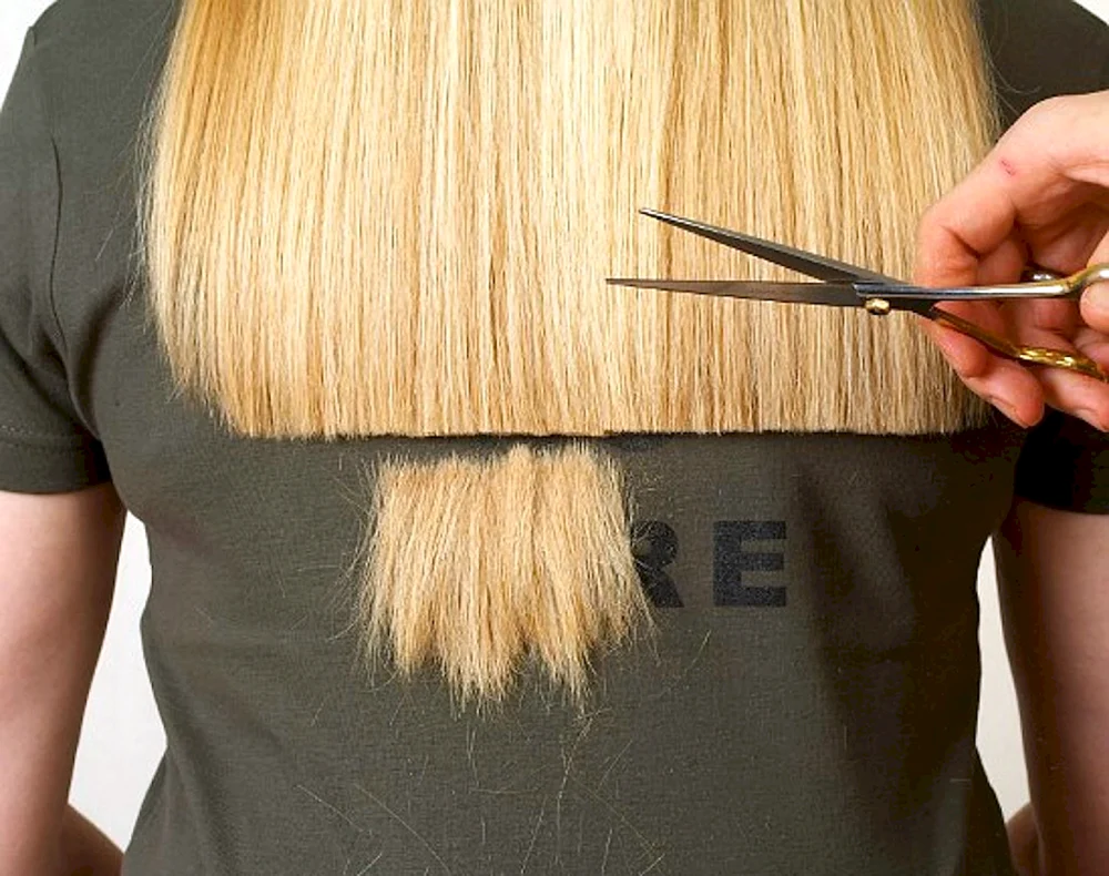 Fuchsschwanz schneiden für langes Haar mit Spitzen Haare