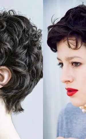 Pixie Schnitt. Bob für lockiges Haar