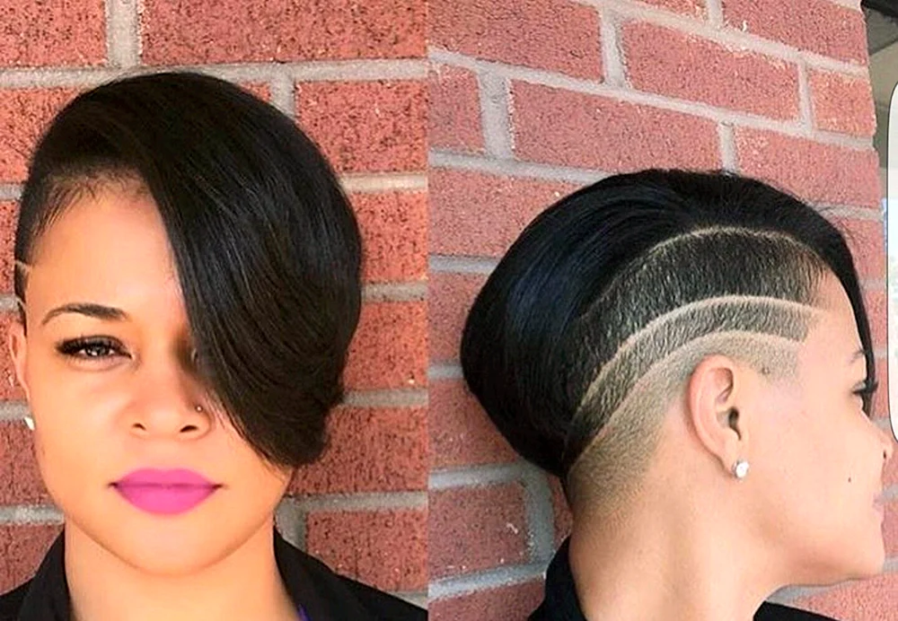 Ein Haarschnitt mit rasierten Schläfen für Frauen