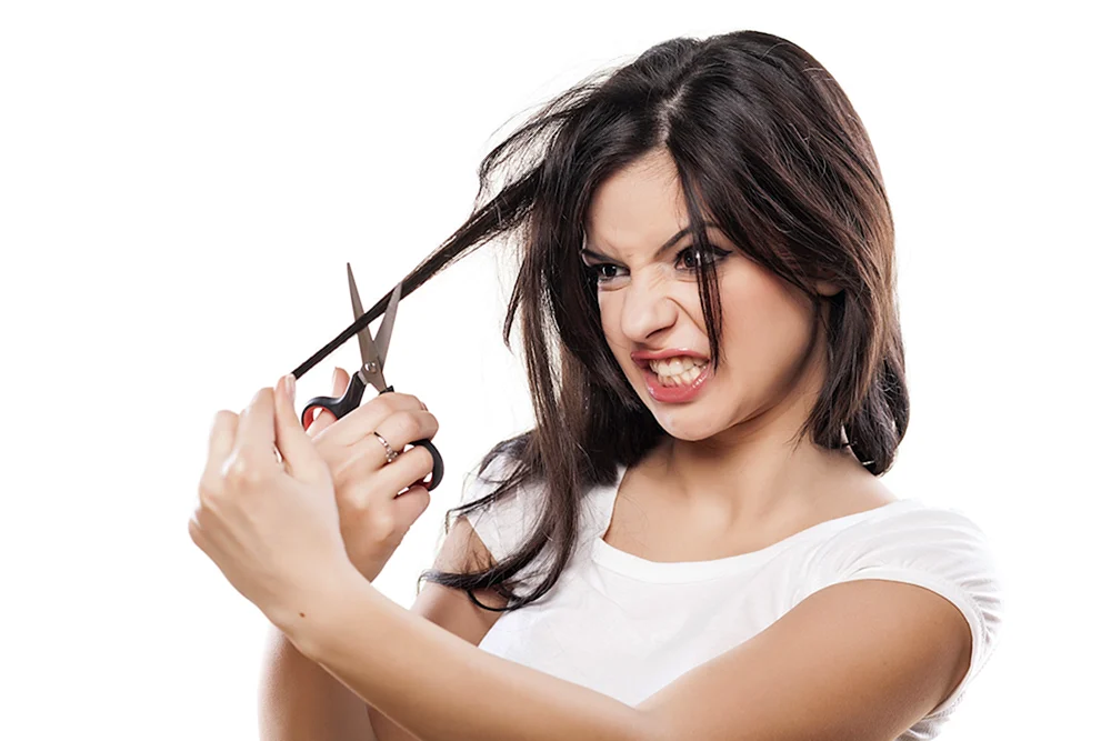 Lange Haare abschneiden