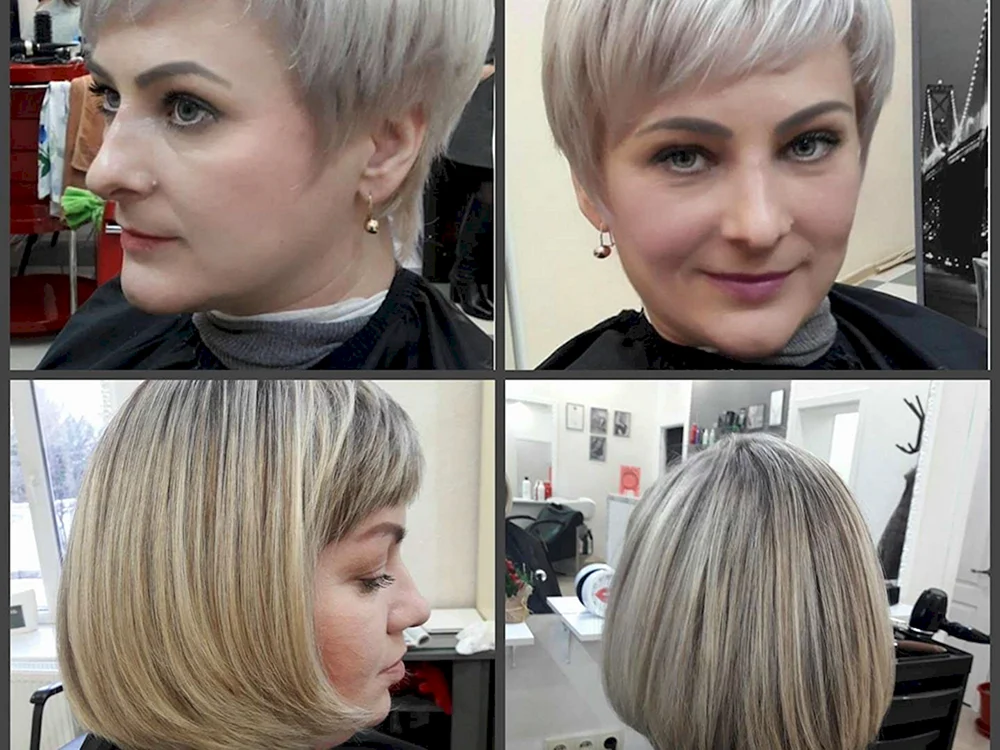 Schmelzen auf grauem Haar Haare