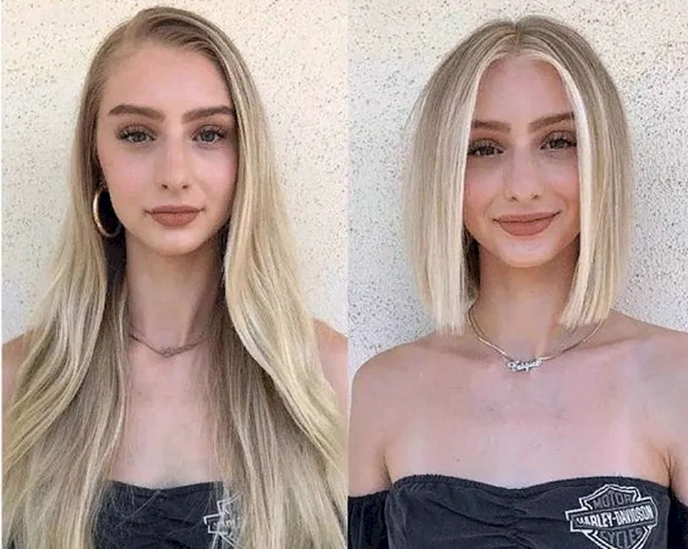 Vor und nach dem Haarschnitt