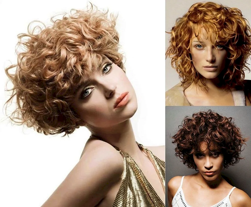 Lockige Frisuren.
