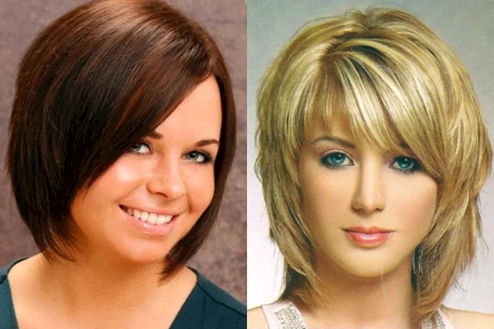 Frauen Cascade Haarschnitte für mittleres Haar für runde Gesichter