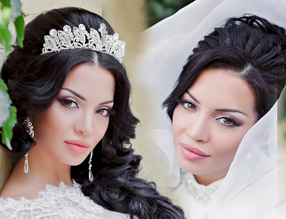 Hochzeits-Makeup und Frisur