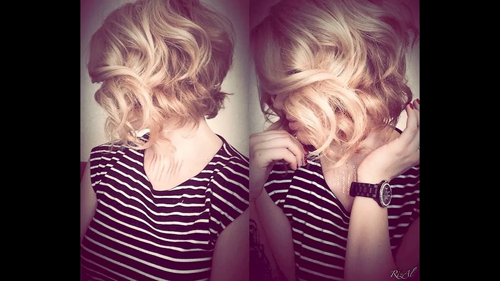 Frisuren. Locken für mittellanges Haar