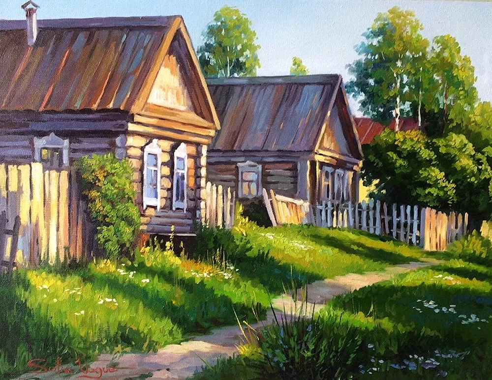 Sommerliche Dorflandschaft Natalia Shaikina