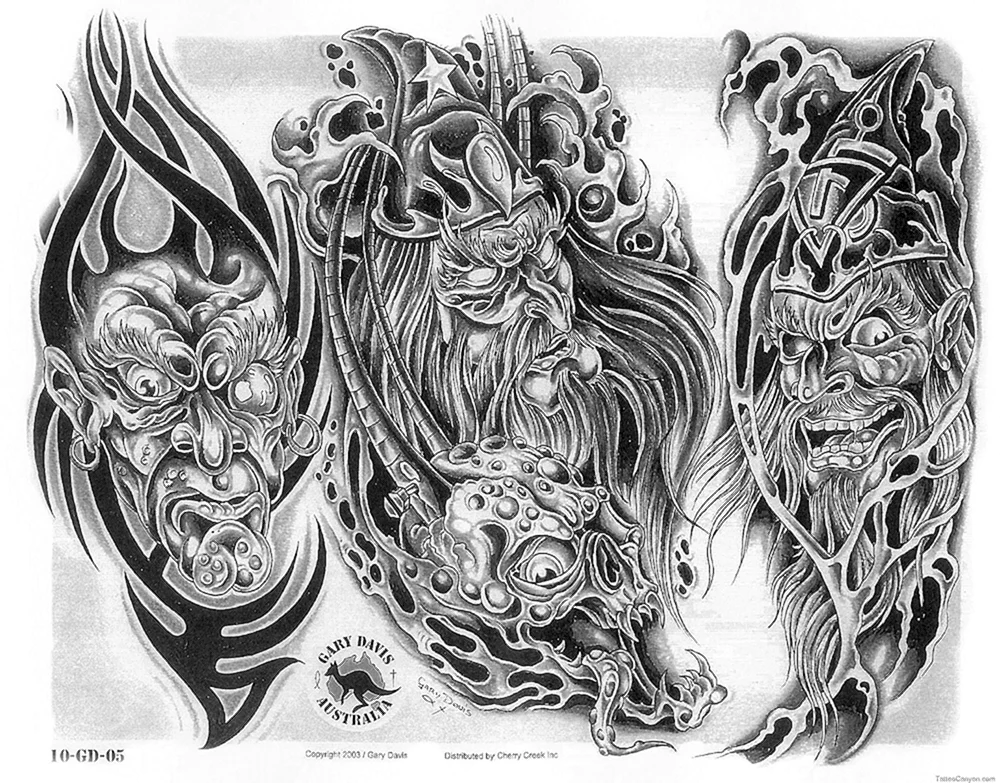 Biomechanik-Tattoo-Skizzen