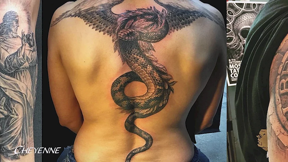 Schlange und Drachen Tattoo