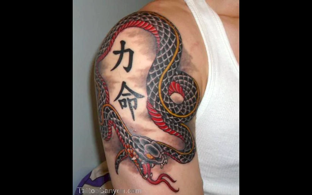 Schlangen Tattoo um den Hals