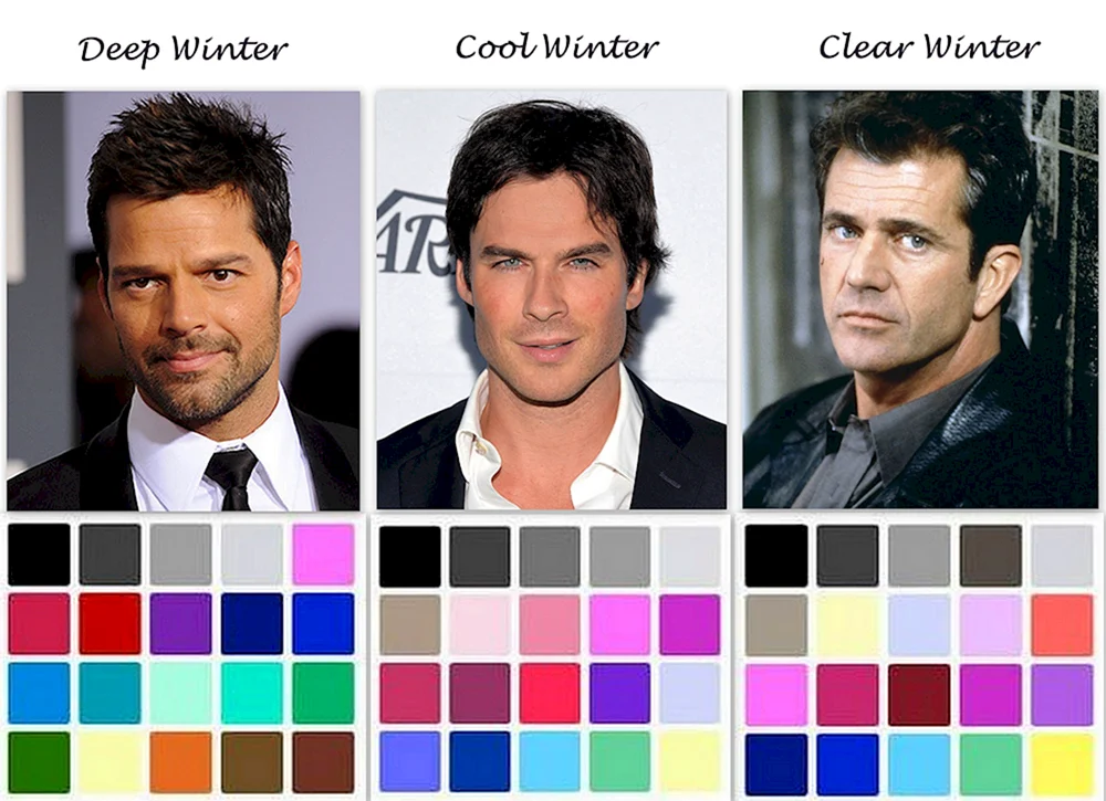 Dunkle Winter Farbtyp Palette