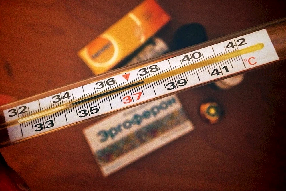 Temperaturthermometer in der Hand