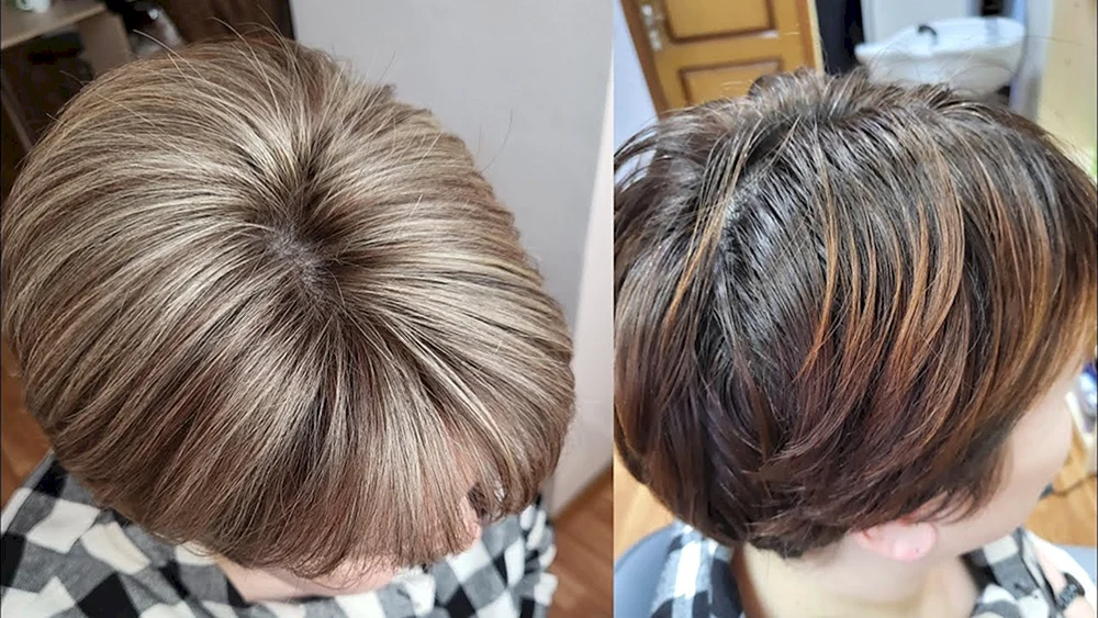Warme Färbung für kurzes Haar