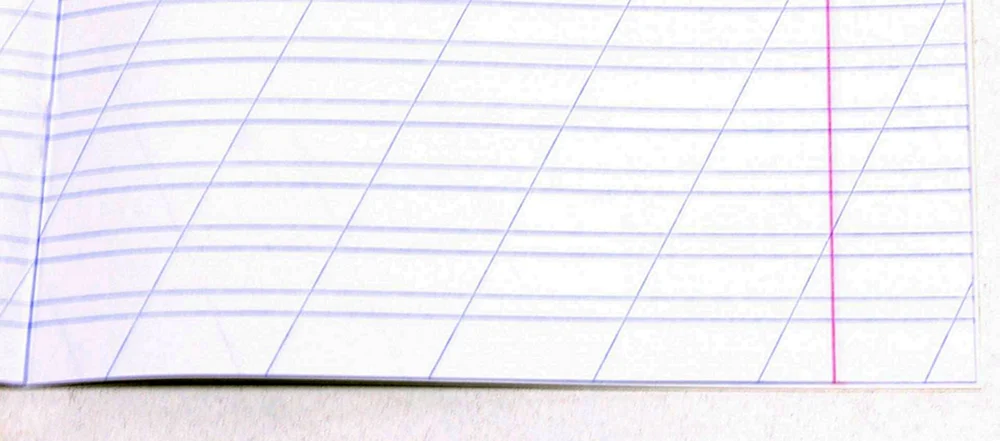 Schrägstrich Notizbuchblatt