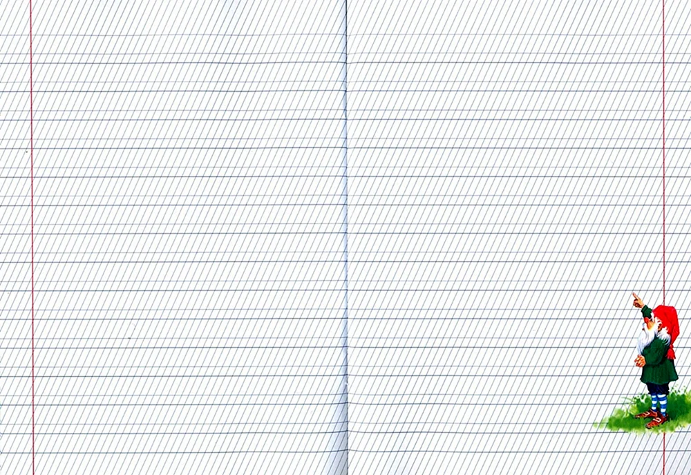 Schmal liniertes Notizbuchblatt
