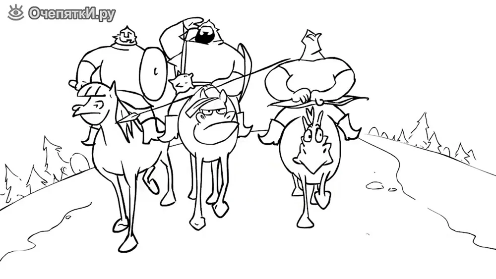 Drei russische Bogaturs drei Bogatyrs