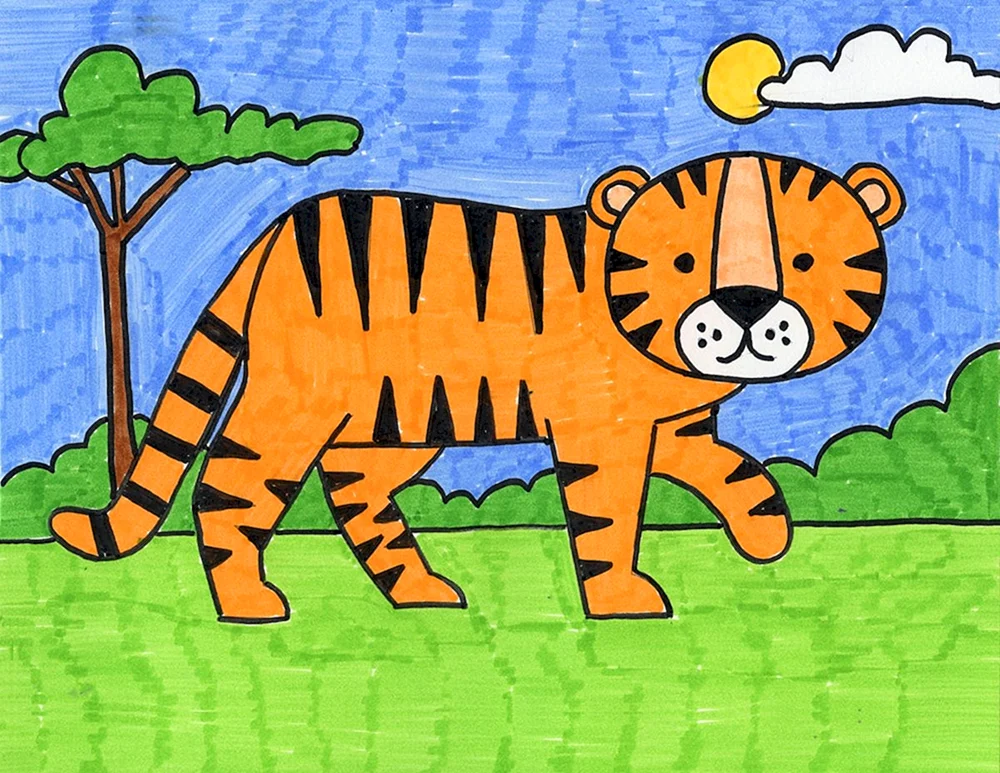 Tiger Zeichnung für Kinder