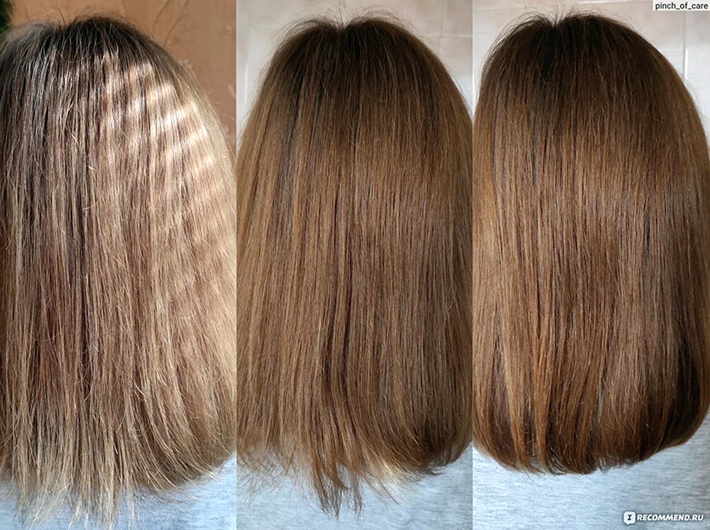 Tönung dunkelblondes Haar vor und nach