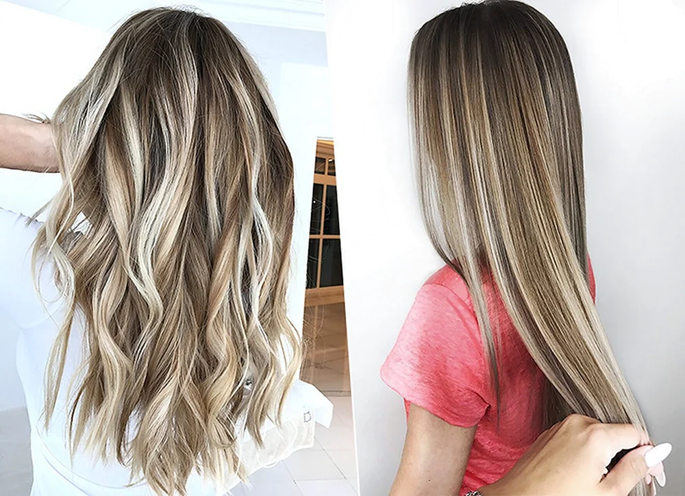 Feine Strähnchen auf blondem Haar