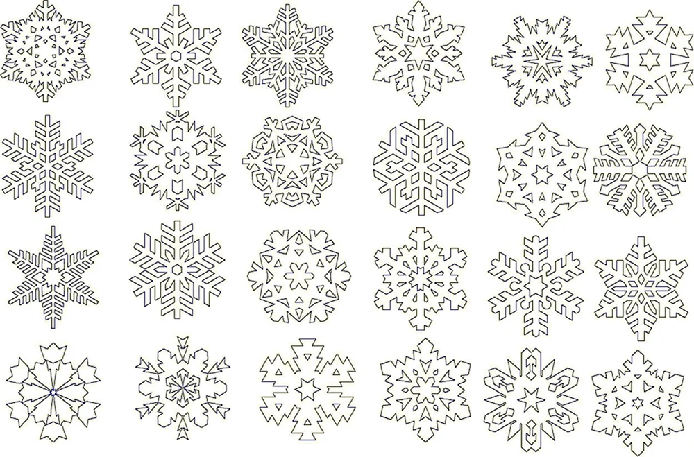 Gestylte Schneeflocken