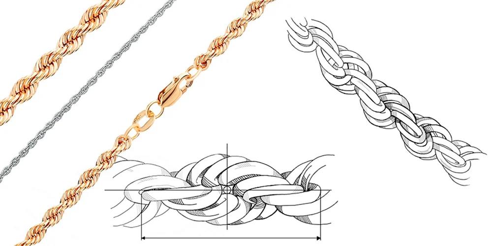 Kordelgeflecht Goldkette