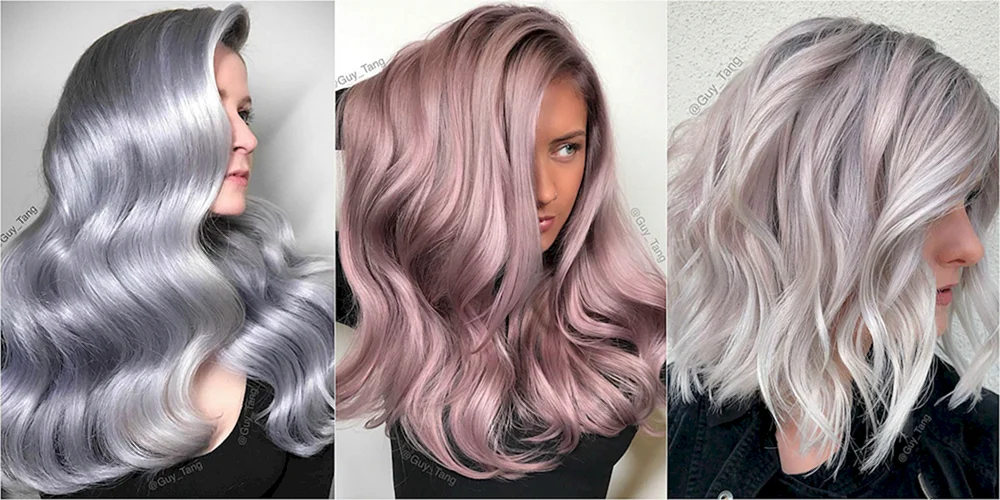 Graue Haarfarbe metallisch