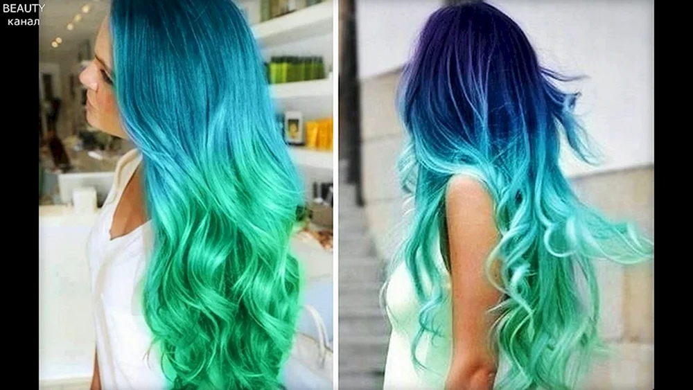 Farbiges Ombré auf blondem Haar