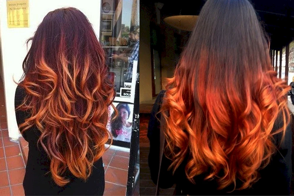 Farbe Ombré auf dunklem Haar Haare