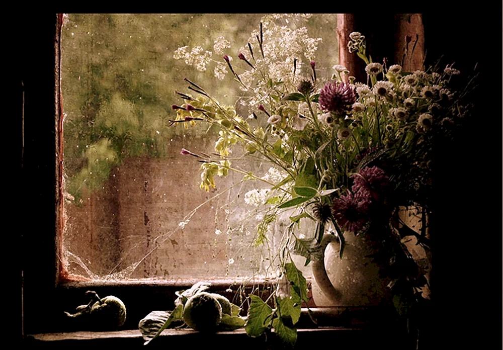Schönes Stilleben am Fenster