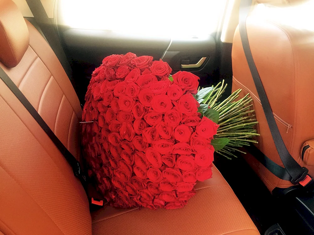 Blumen im Hyundai Solaris