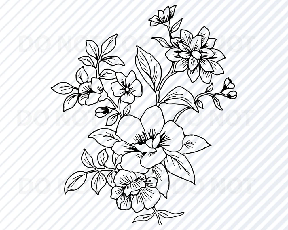 Blumen in Bleistift