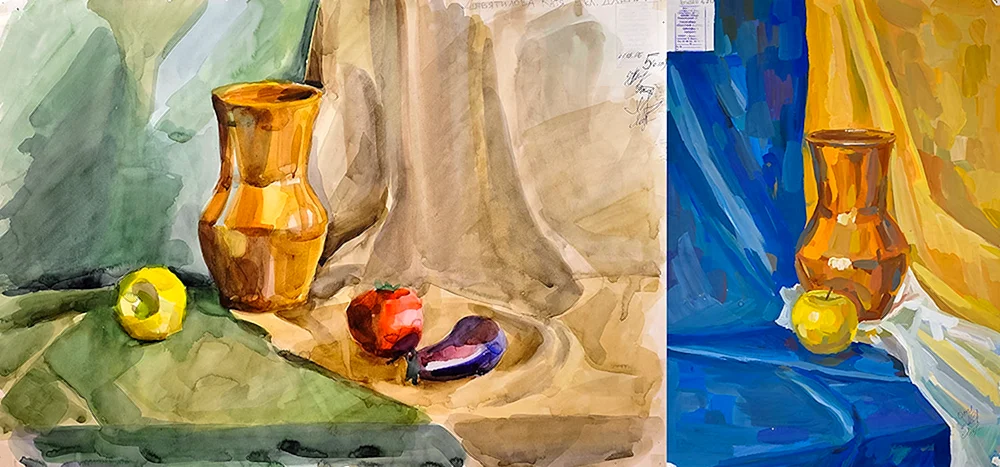 Stilleben Schule Stilleben Malerei Aquarell
